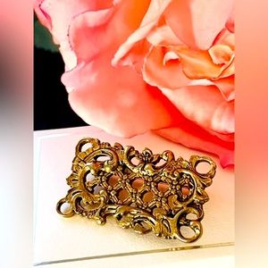 Vintage Gold Cutout Art Nouveau Style Brooch